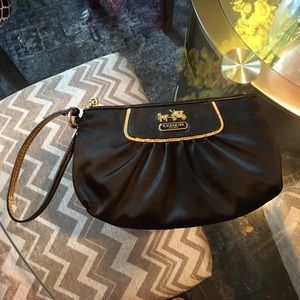 Coach Black Satin Clutch/Wristlet